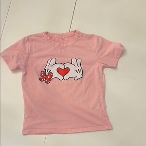 Pink Kids Disney inspired T-Shirt with Heart and Bow Design